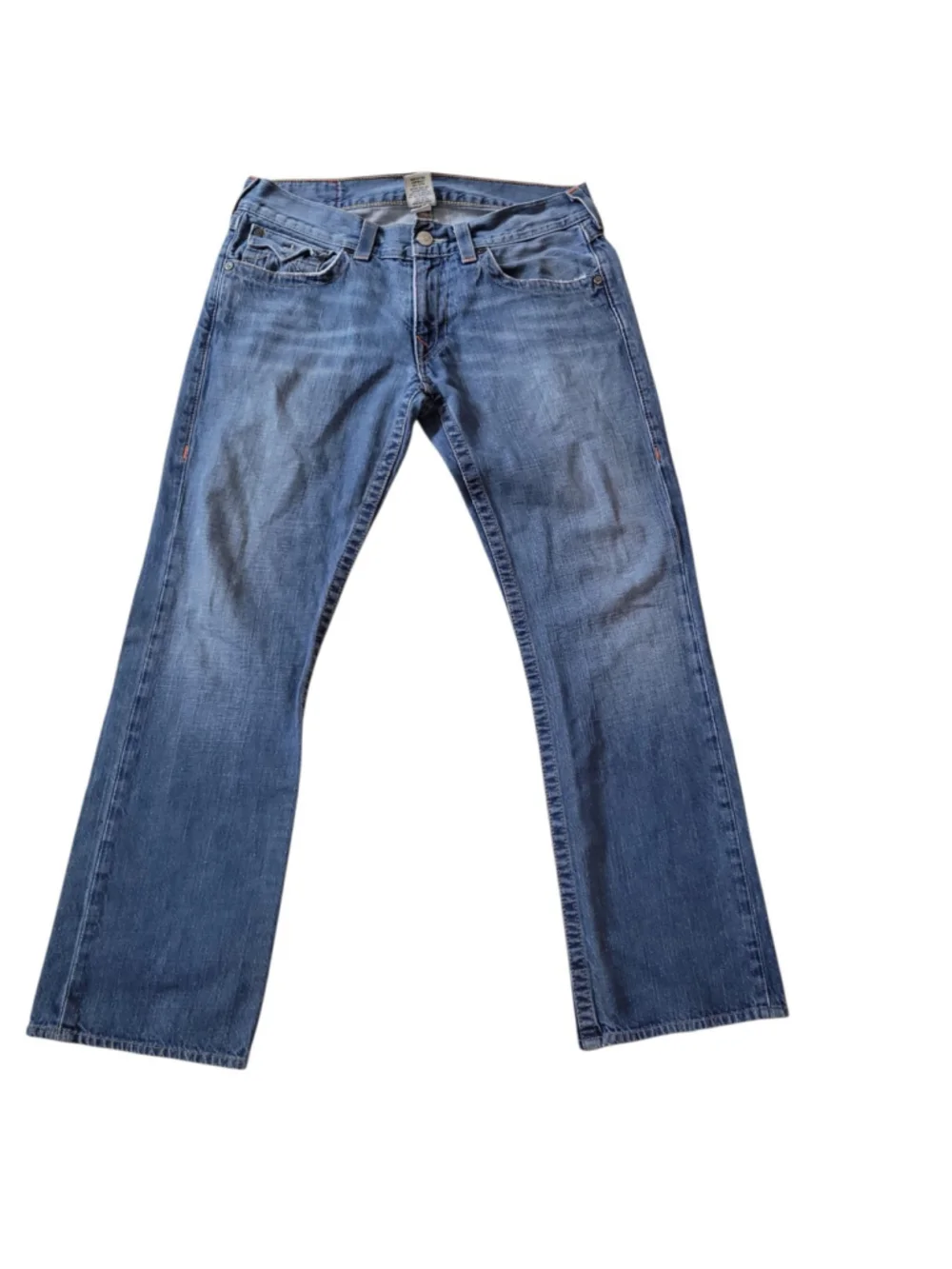 True Religion Ricky Men's Relaxed Mid-Rise Straight-Leg Blue Jeans Size 33/32